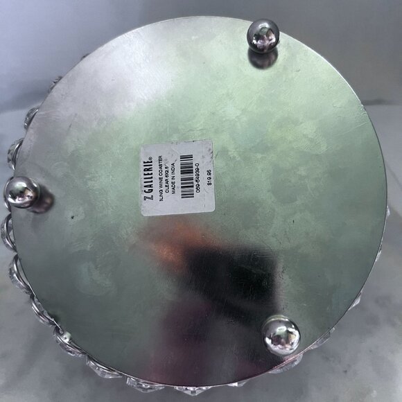 Wine Coasters Set Of 2 From Z Gallerie Clear Faceted Rhinestone Bling 6"x2.5" - Picture 13 of 16